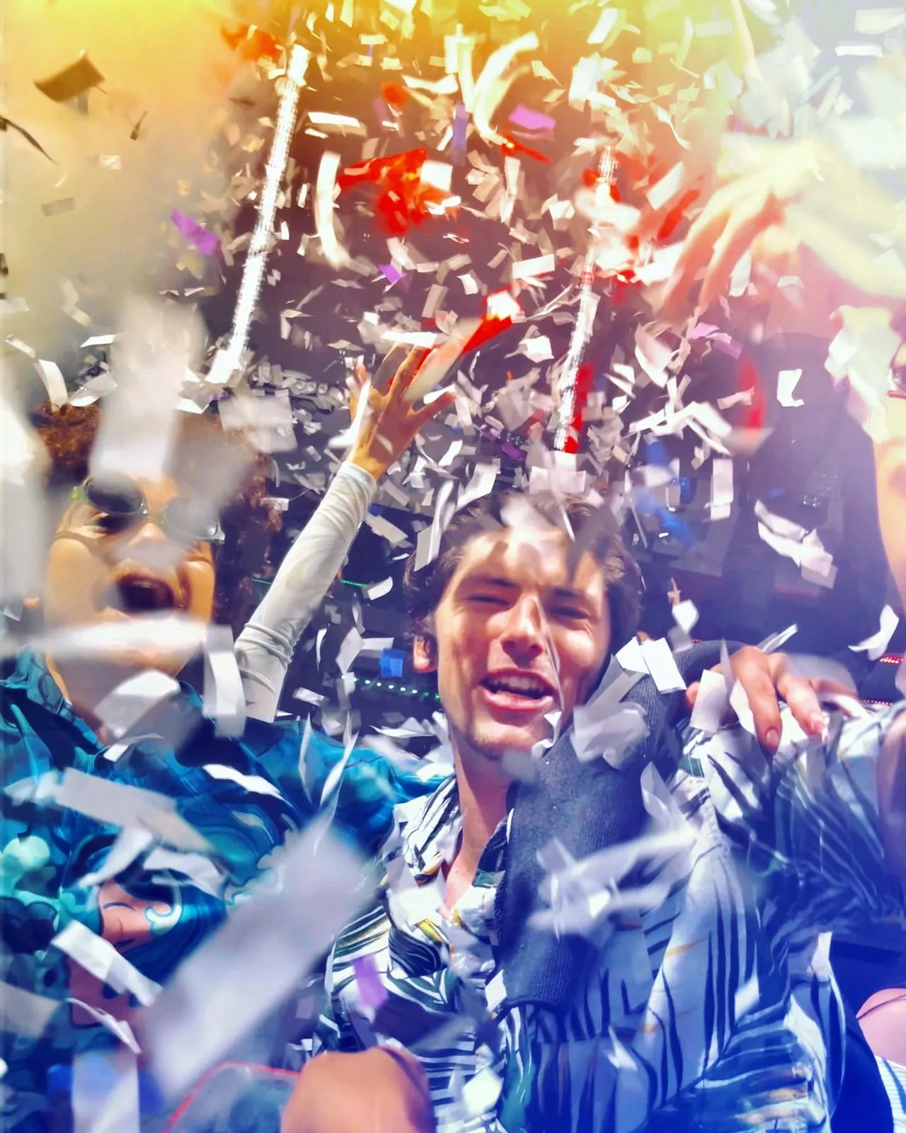 BOJAK celebrating in confetti