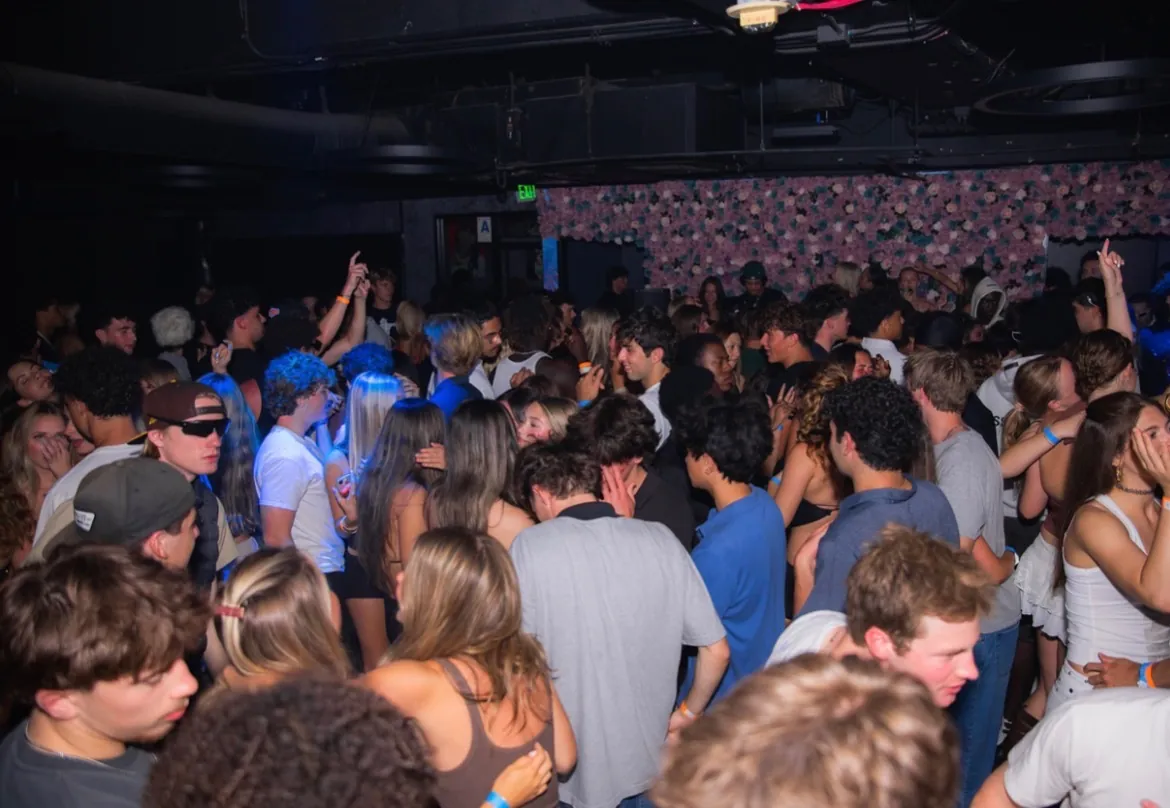 Packed dance floor at a BOJAK event
